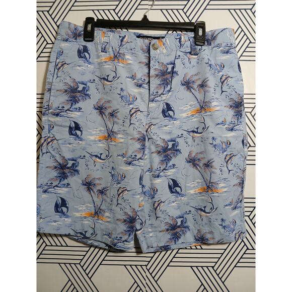 Mens Chaps Swordfish Printed Shorts Size 34 - Picture 1 of 3